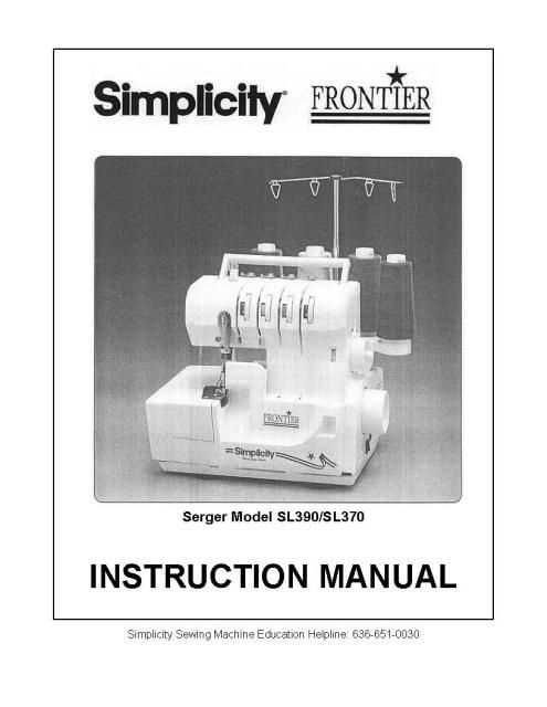 simplicity serger sl350 instruction manual