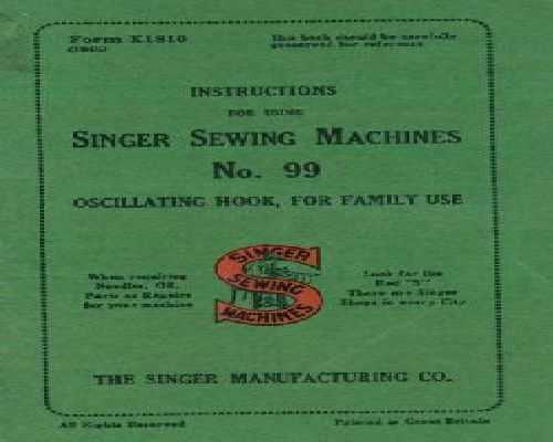 singer sewing machine 99k instruction manual