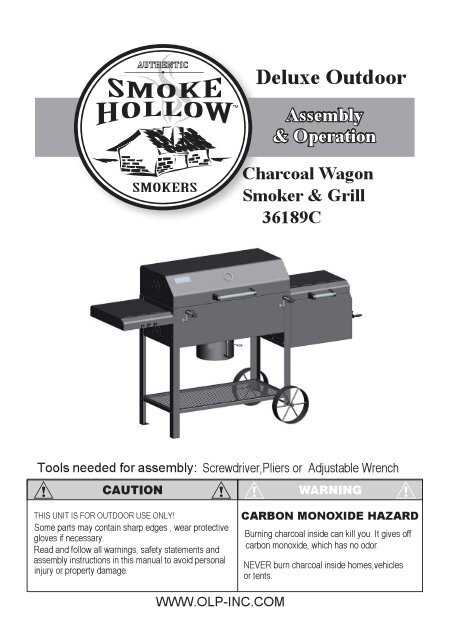 smoke hollow smoker instruction manual