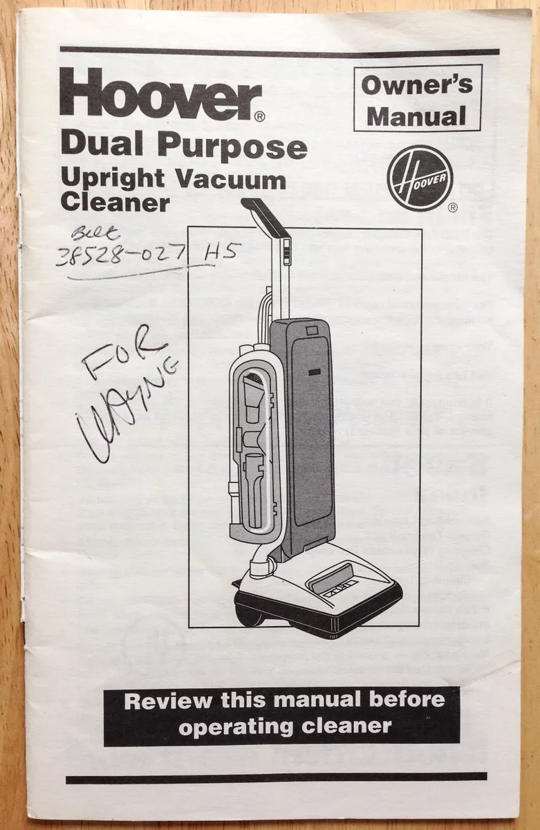 hoover vacuum instruction manual