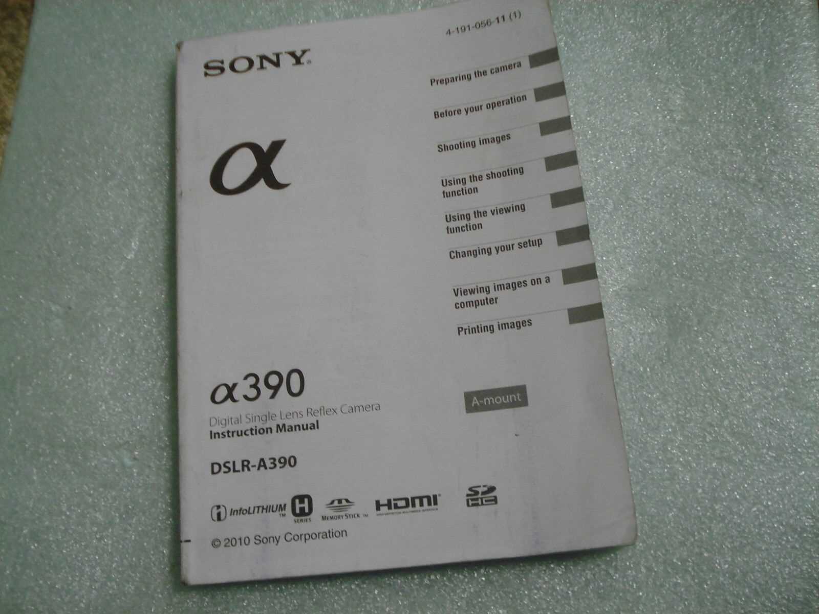 sony a230 instruction manual