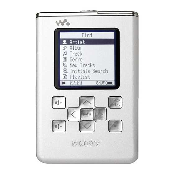 sony mp3 player instructions manual