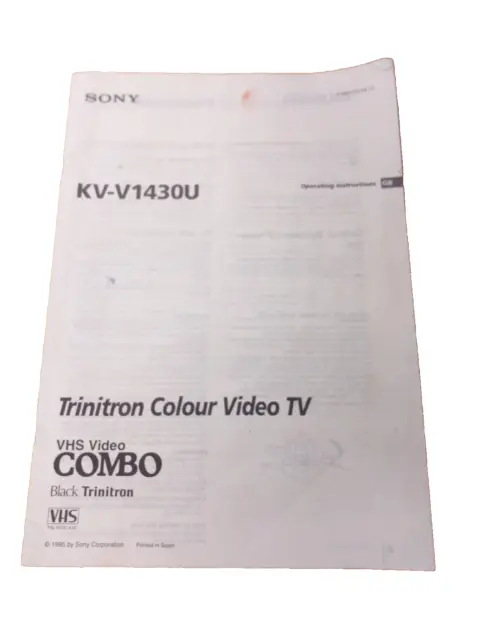 sony trinitron instruction manual