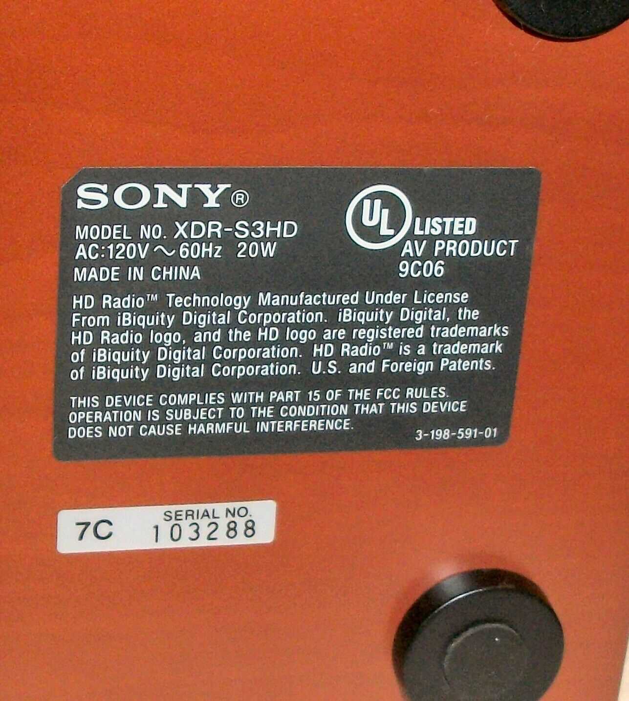 sony xdr s3hd hd radio instruction manual