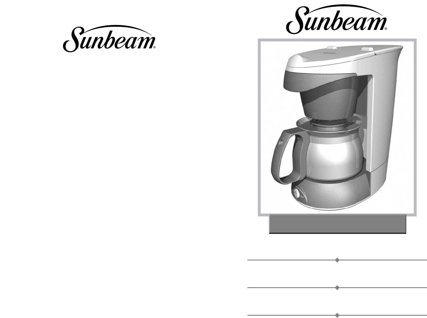 sunbeam coffee maker instruction manual