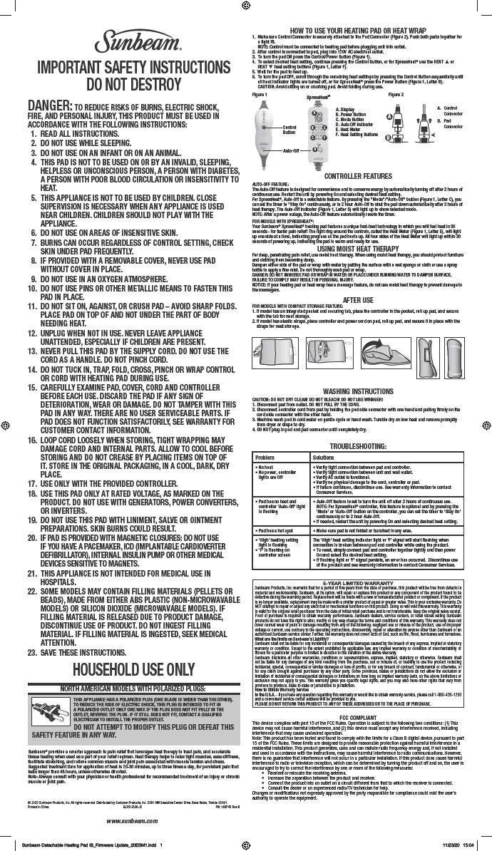 sunbeam water cooler instruction manual