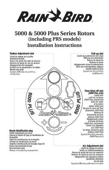 rainbird 5000 instruction manual