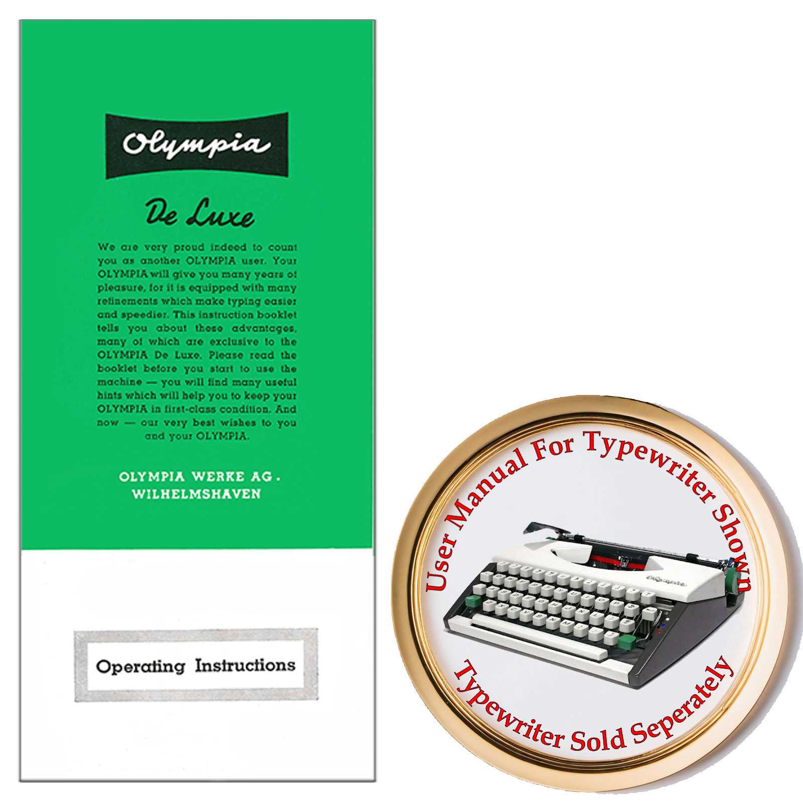 olympia deluxe typewriter instruction manual