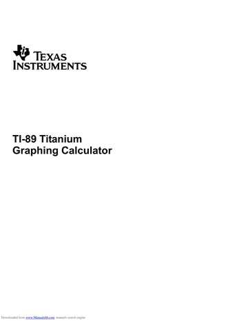 ti 89 calculator instruction manual