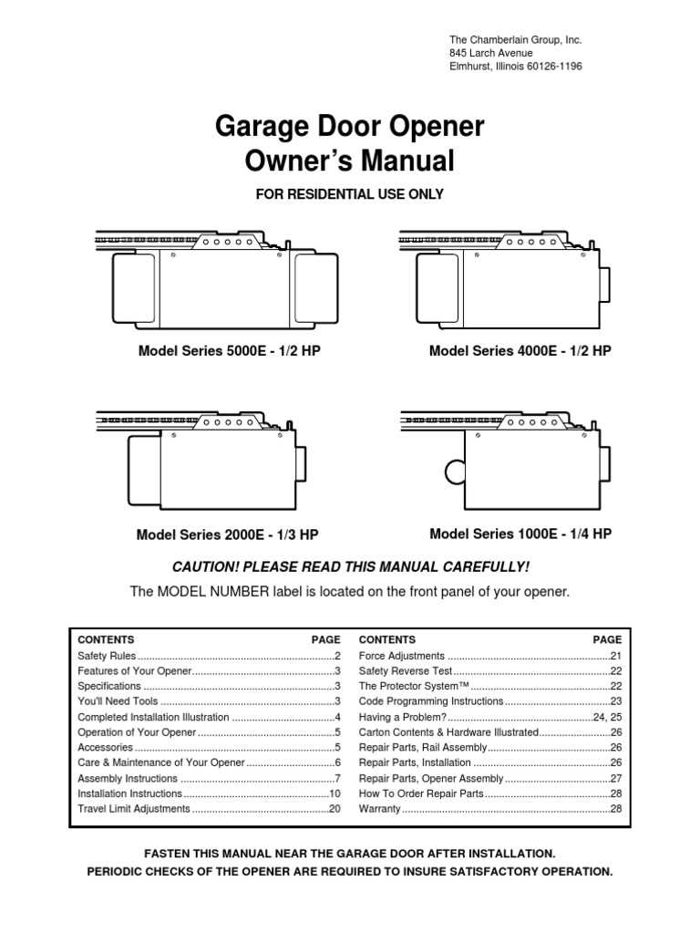 chamberlain liftmaster professional formula 1 instruction manual