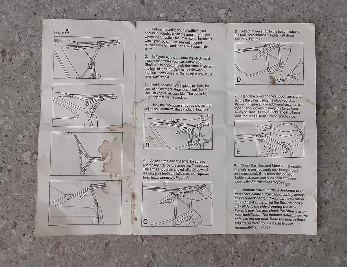 instruction manual trunk mount instruction manual rhode gear bike rack