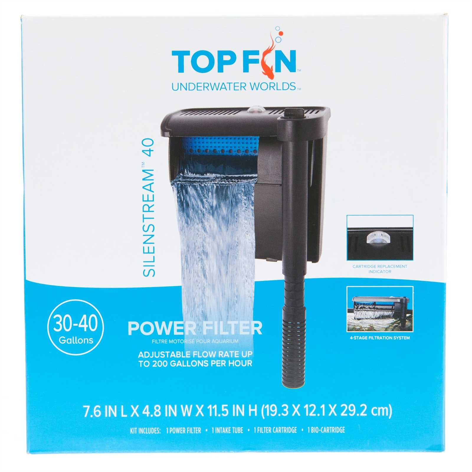 top fin silentstream 40 power filter with cartridge instruction manual