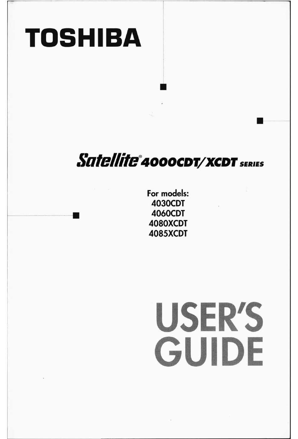 toshiba satellite instruction manual