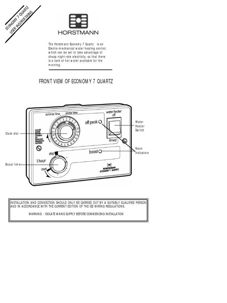 horstmann economy 7 instruction manual