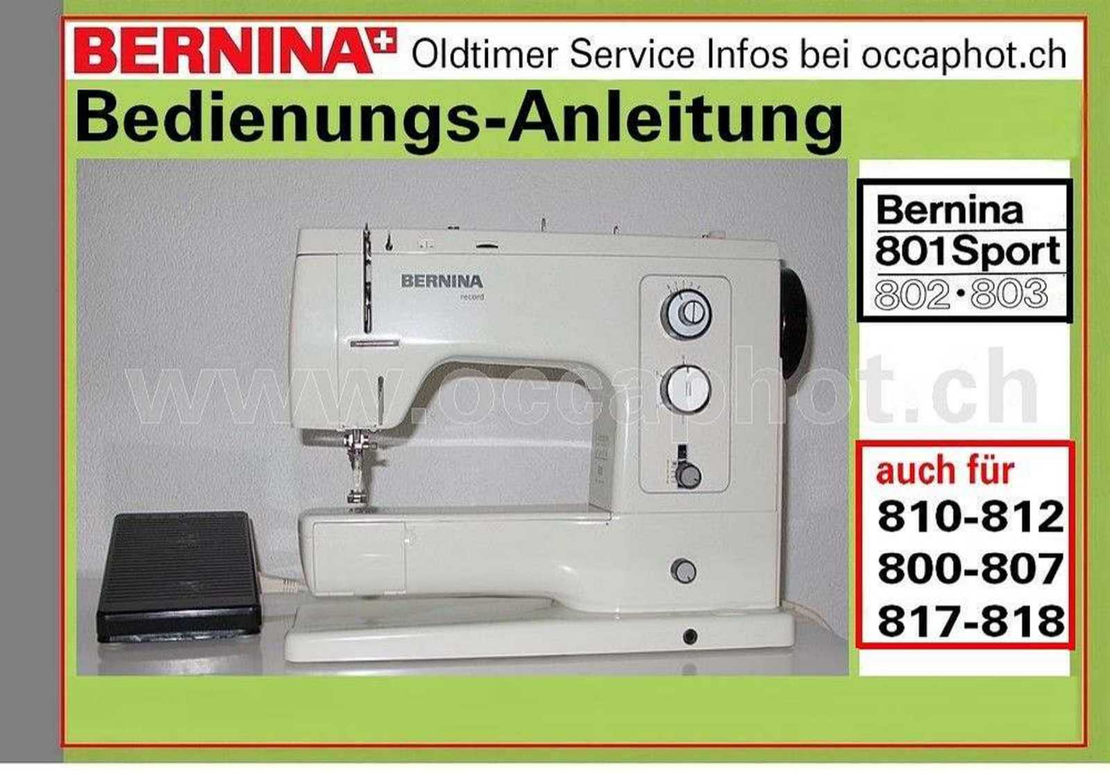 bernina minimatic 807 instruction manual