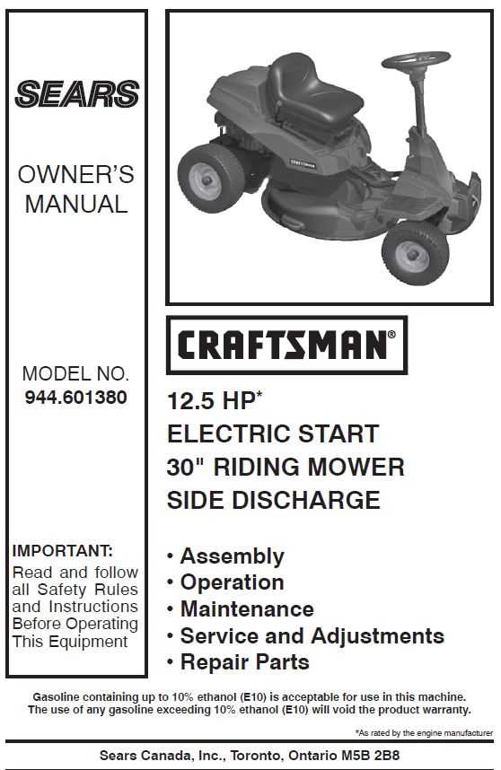 craftsman lawn mower instruction manual