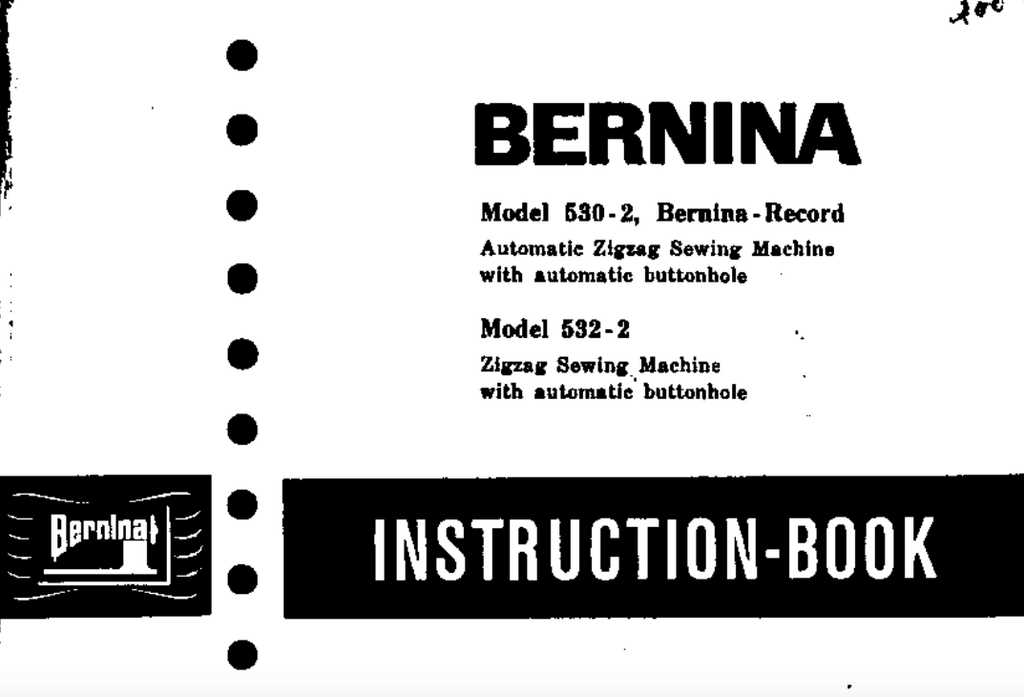 bernina 1530 instruction manual