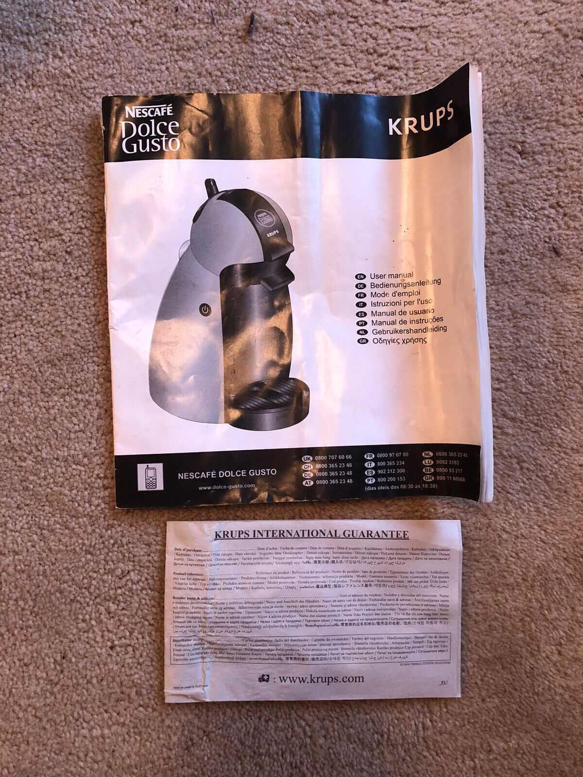 dolce gusto coffee machine instruction manual