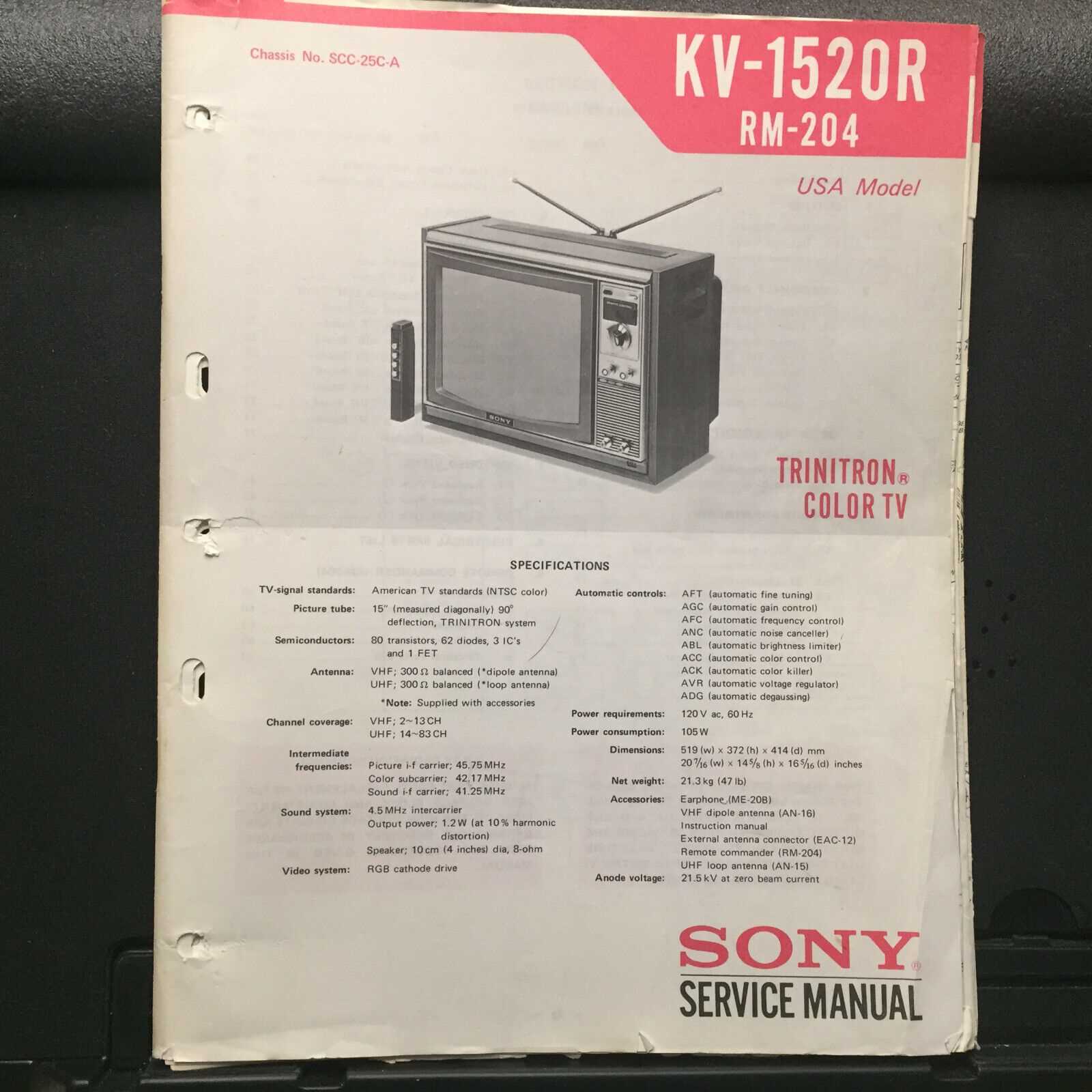 sony trinitron instruction manual