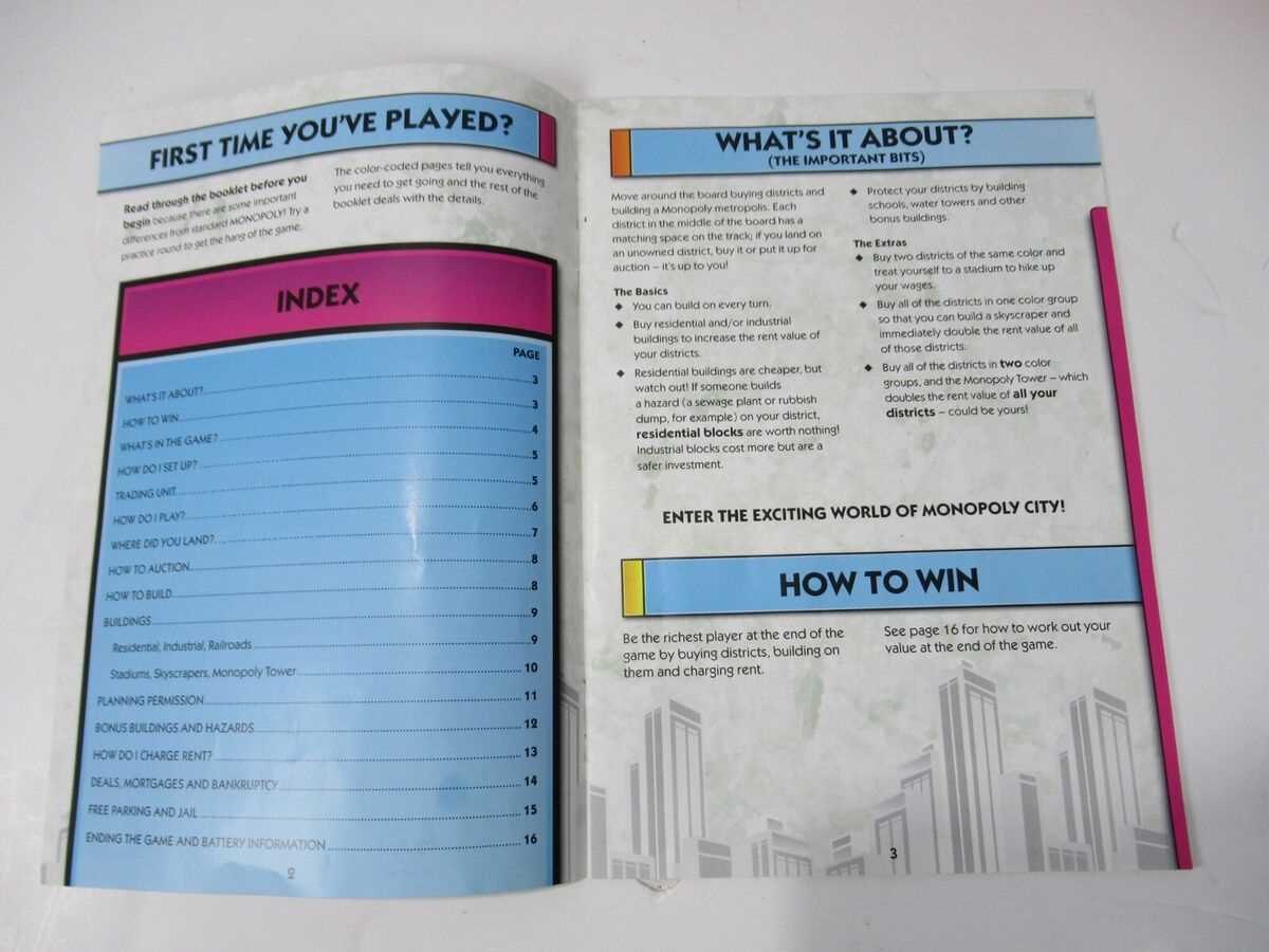 monopoly city instructions manual