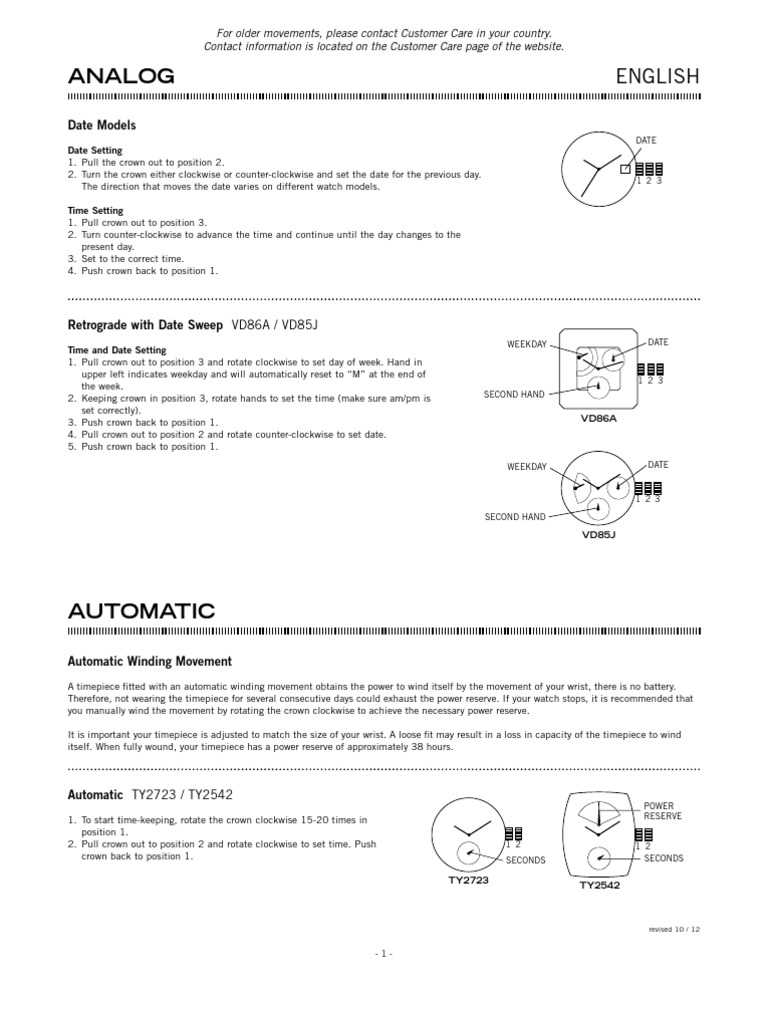 fossil watch instructions operating manual