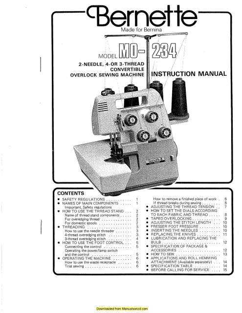 bernina 1010 instruction manual