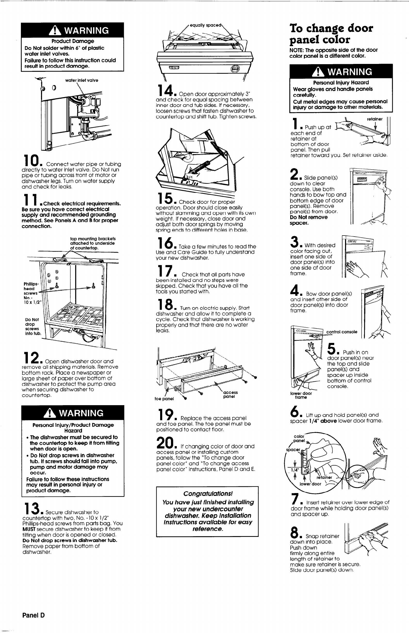 whirlpool dishwasher instruction manual