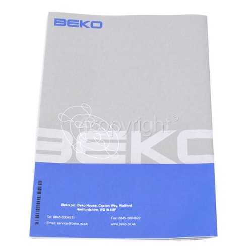 beko dishwasher instruction manual