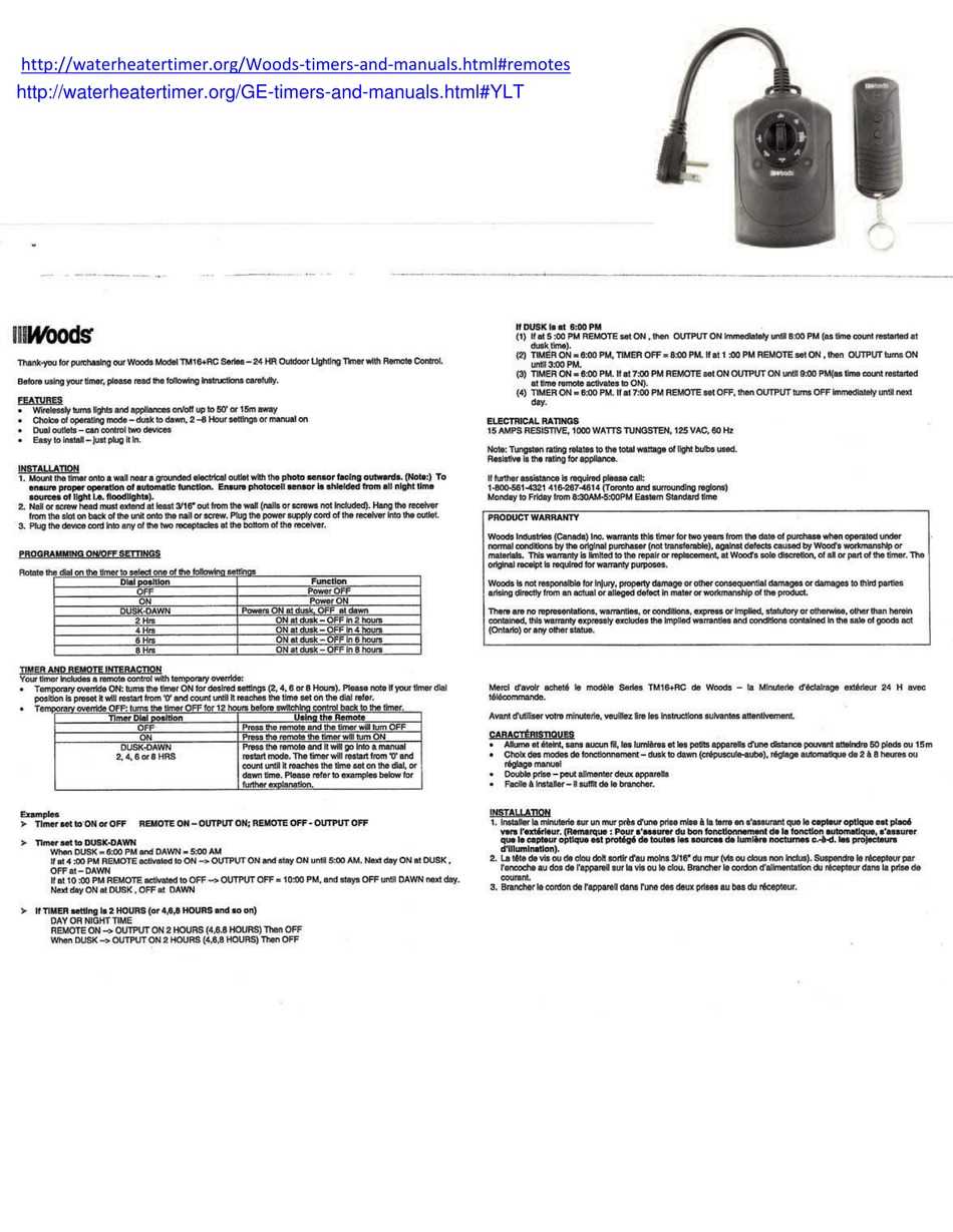 woods timer 50007 instruction manual