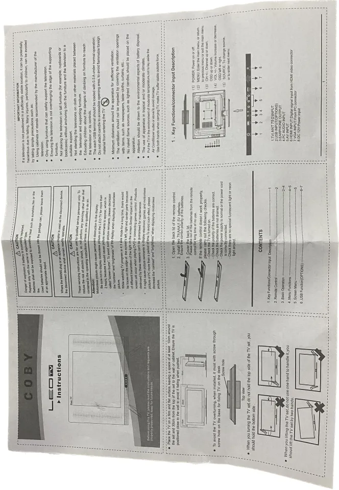 coby tv instruction manual