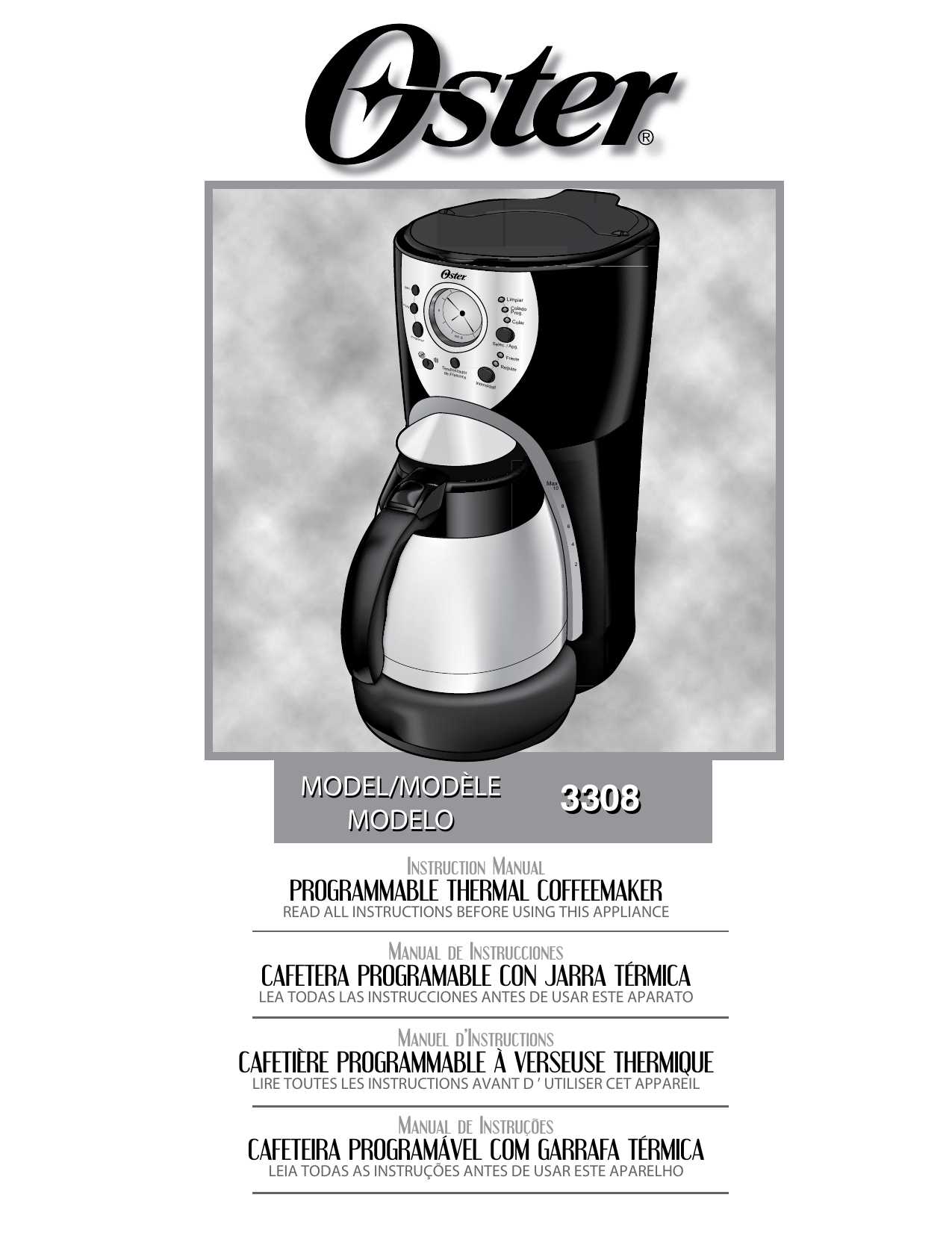 oster coffee maker instruction manual