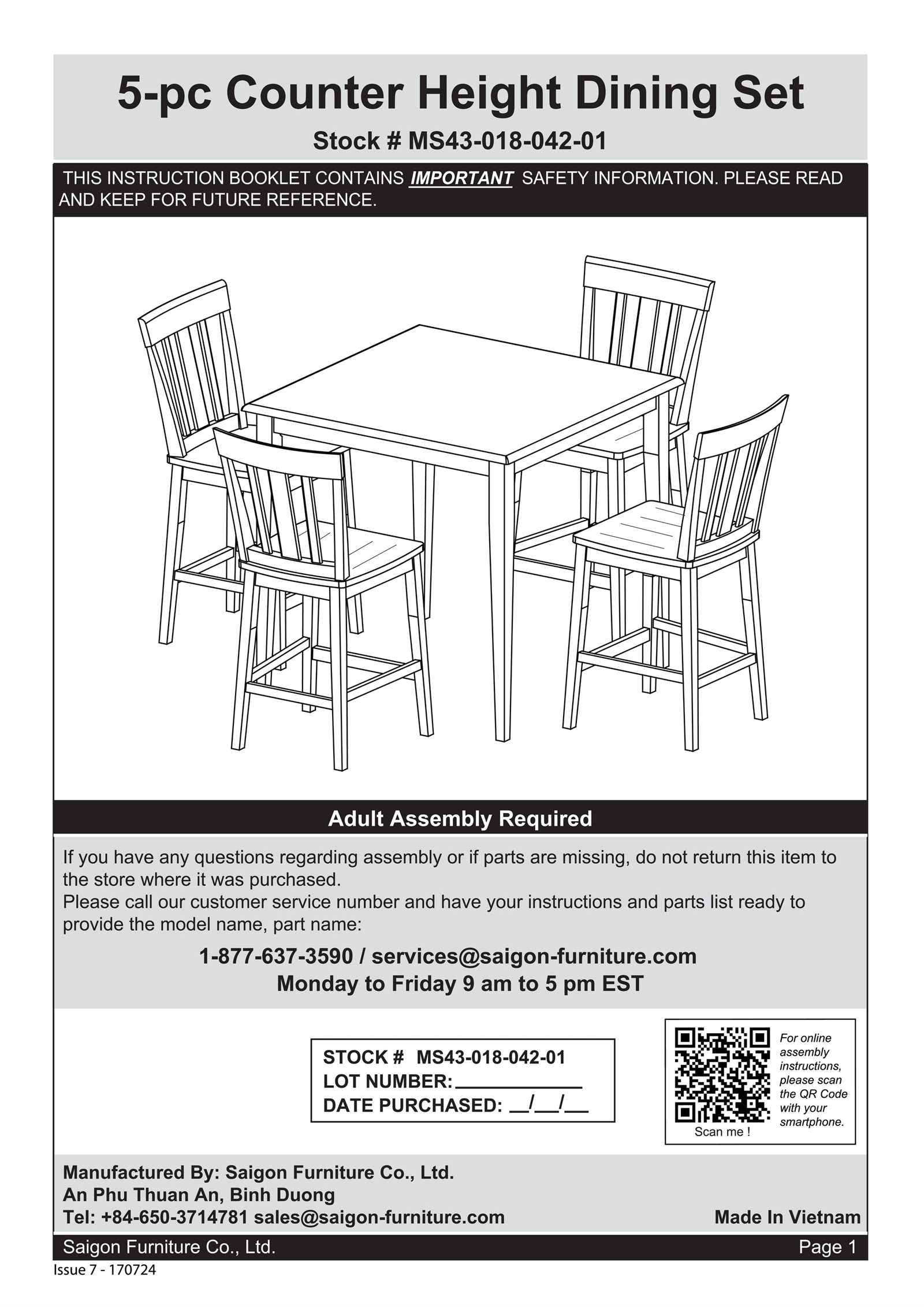 furniture instruction manuals online