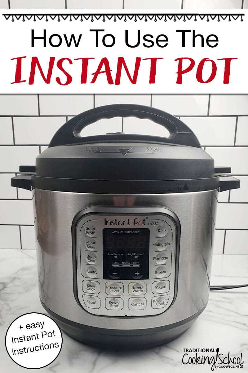 instruction manual instant pot