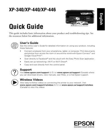 epson xp 440 instruction manual