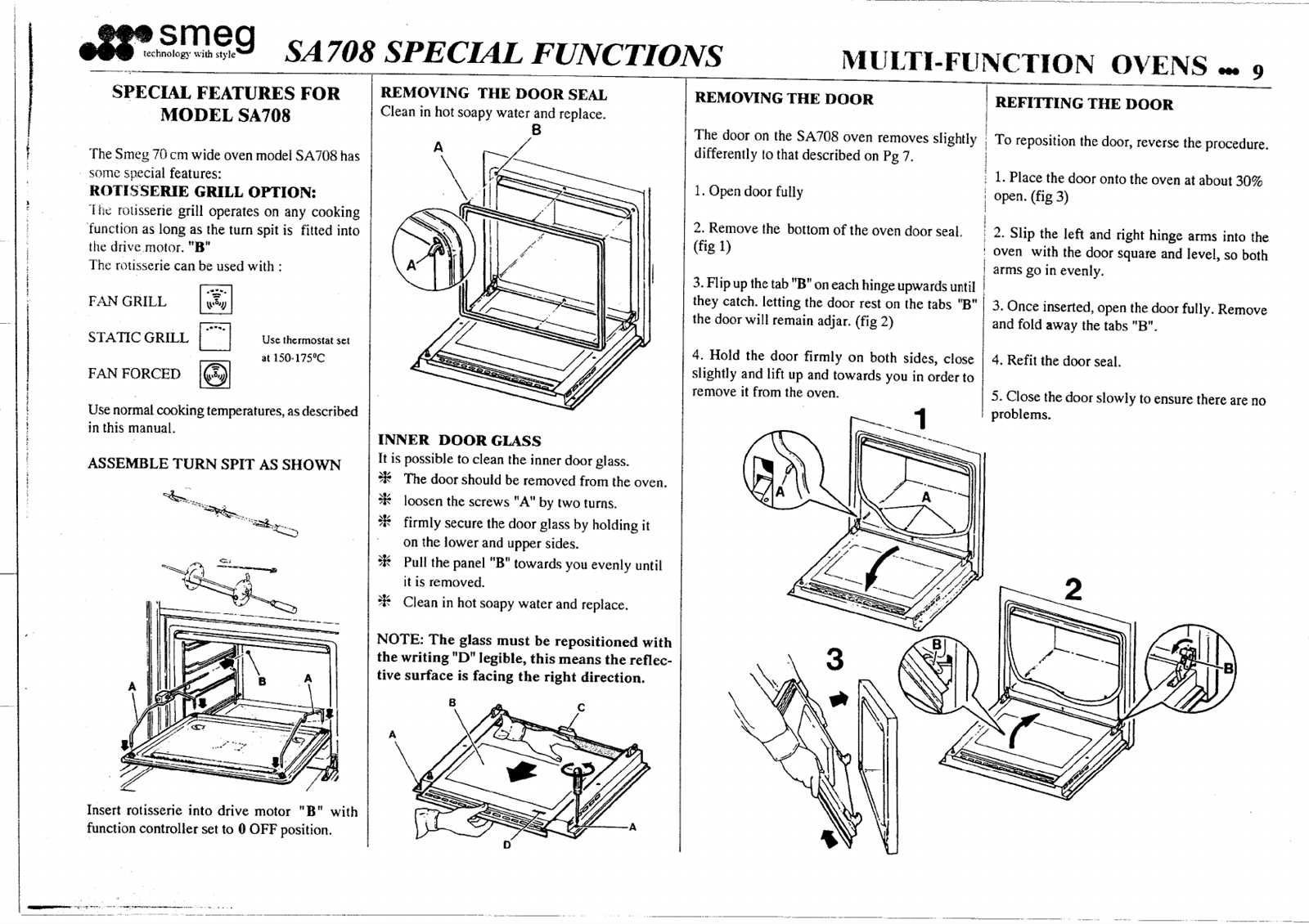 smeg built in oven instruction manual