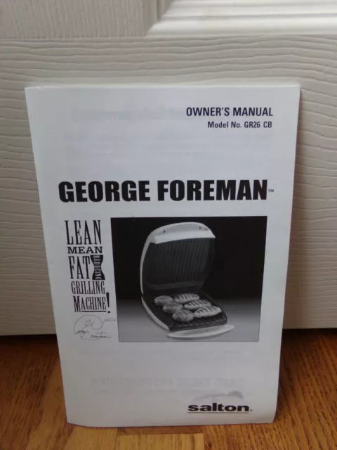 george foreman lean mean fat grilling machine instruction manual