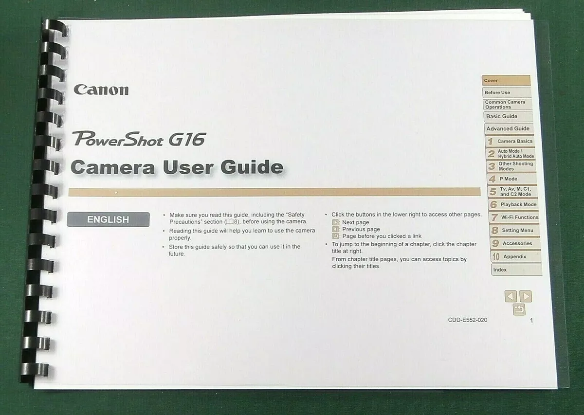 canon g16 instruction manual