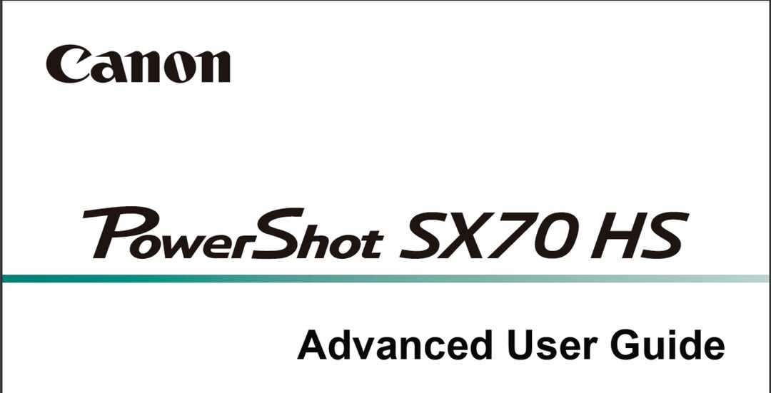 canon powershot sx70 hs instruction manual