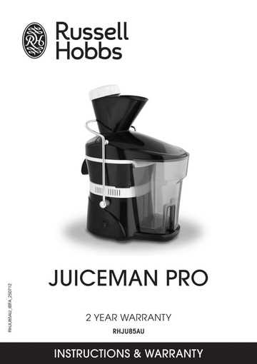 juiceman ii instruction manual