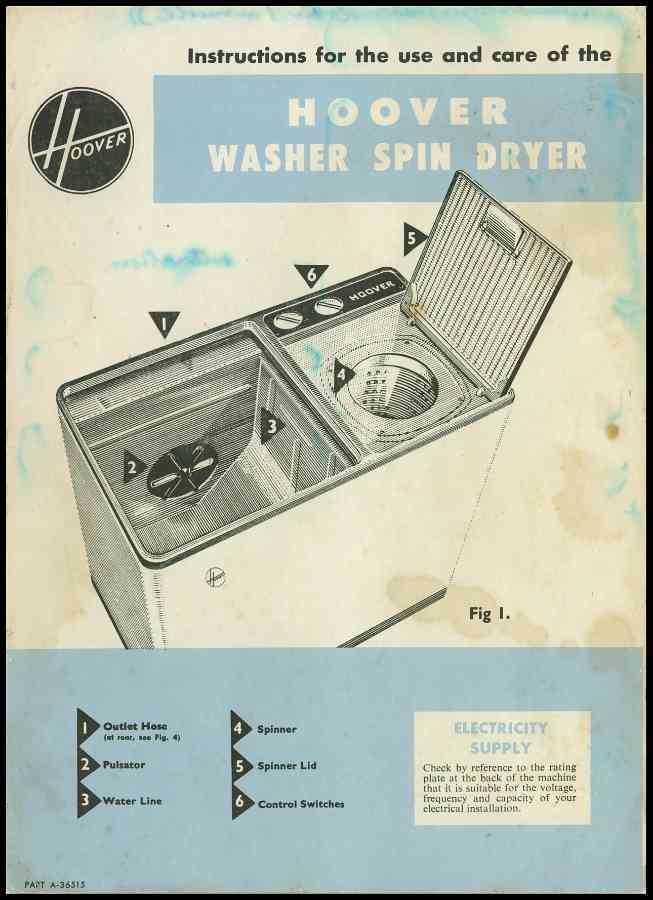 hoover washing machine manual instructions