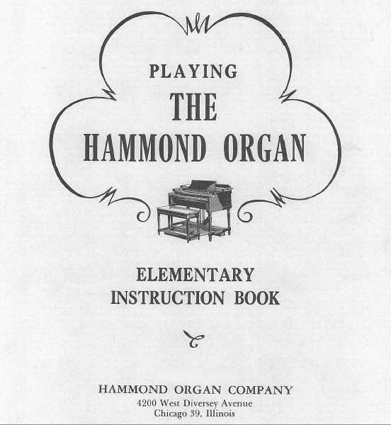 hammond organ instruction manual