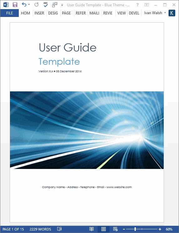 user instruction manual template