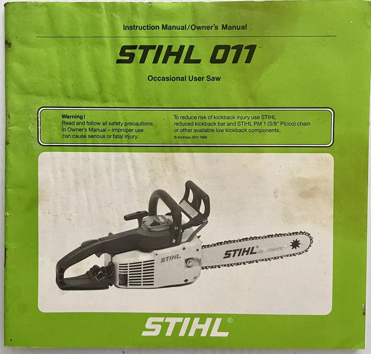 stihl chainsaw instruction manual