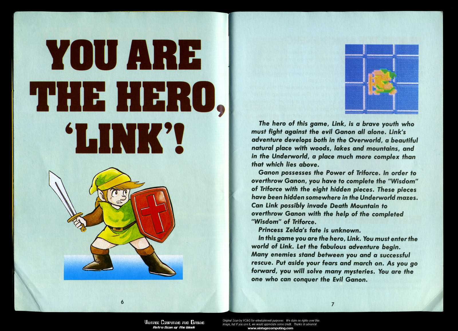 the legend of zelda nes instruction manual