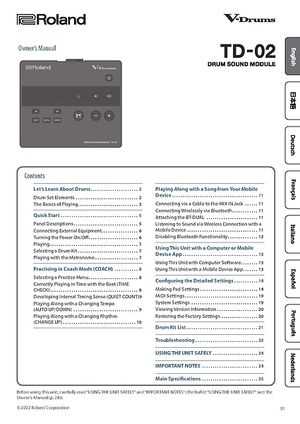 roland v drums instruction manual