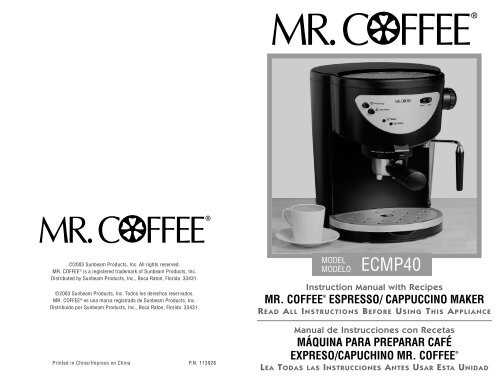 mr coffee coffee maker instruction manual