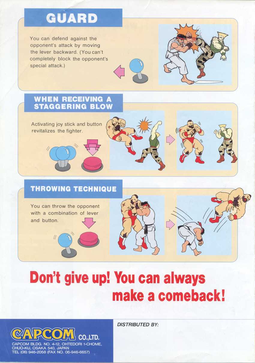 street fighter 2 instruction manual