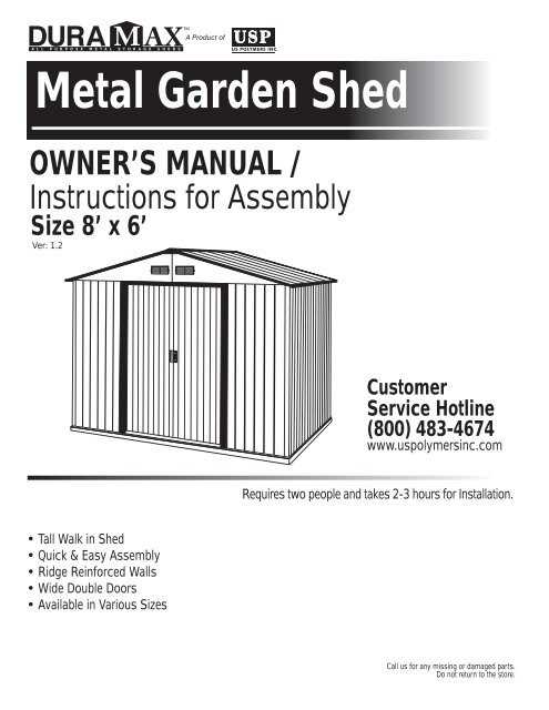 metal shed instruction manual