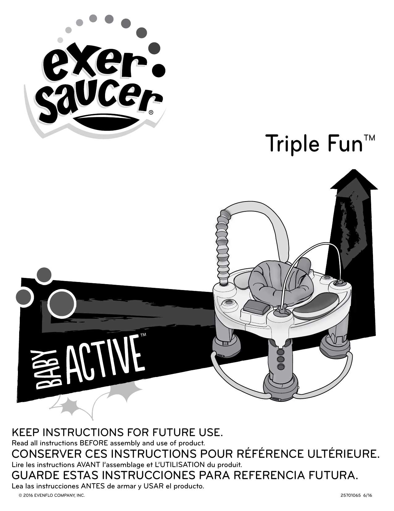 evenflo exersaucer triple fun instruction manual