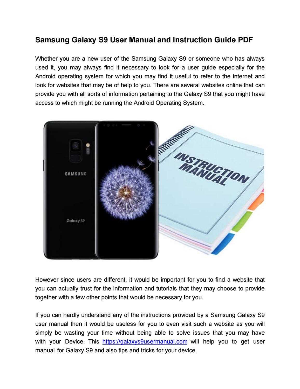 galaxy s9 instruction manual